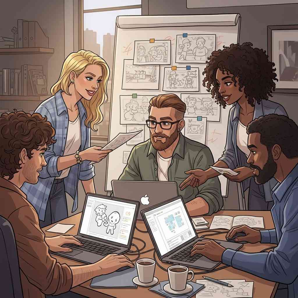 An image representing a team of developers working together.